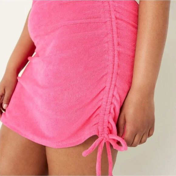 Victorias Secret Pink Beach Terry Ruched Sides Dress Pink - Picture 8 of 10